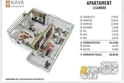 Apartament cu 3 camere decomandat în Independenței