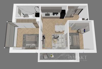 Apartament cu 3 camere semidecomandat în Florești