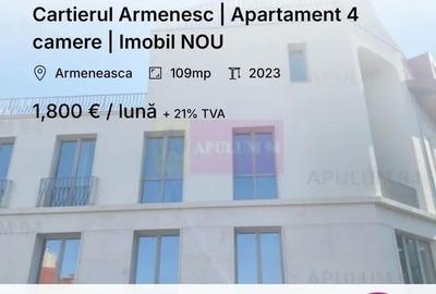Apartament cu 4 camere decomandat în Armeneasca