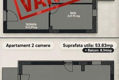 Apartament cu 2 camere decomandat în Cornitoiu