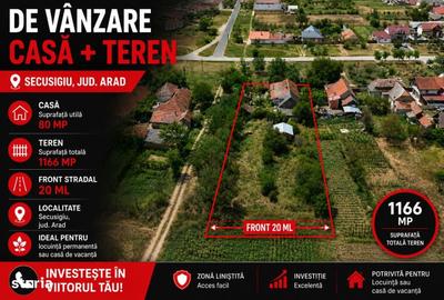Casă cu 2 camere în Secusigiu