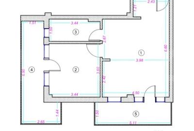 Apartament cu 2 camere semidecomandat în Central