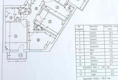 Apartament cu 4 camere decomandat în Central