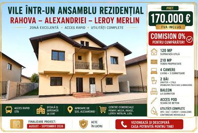 Duplex cu 4 camere cu Canalizare în Alexandriei