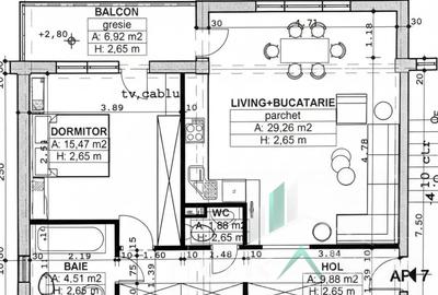 Apartament cu 2 camere semidecomandat, mobilat în Florești - 7