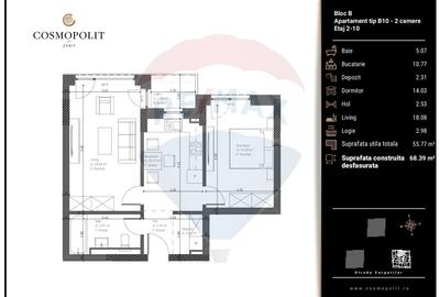 Apartament cu 2 camere în Valea Cetății