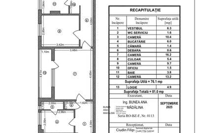 Apartament cu 4 camere semidecomandat în Militari