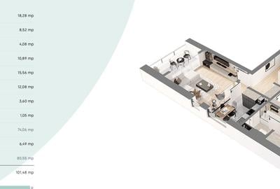 Apartament cu 3 camere decomandat în Bucureștii Noi
