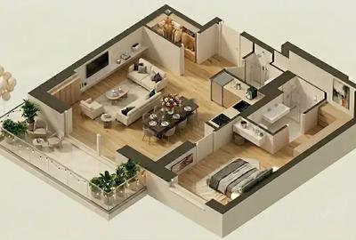 Apartament cu 2 camere semidecomandat în Nord