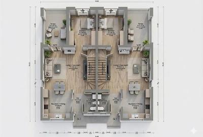 Duplex cu 4 camere cu Teren 300 Mp în Giroc - 2