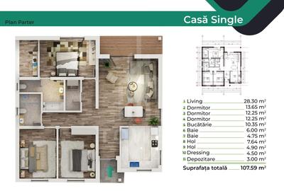 Casă individuală cu 4 camere cu Canalizare în Șura Mică - 3