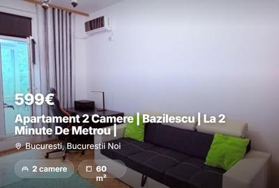Apartament cu 2 camere decomandat, mobilat în Bucureștii Noi