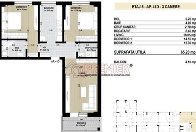 Apartament cu 3 camere decomandat în Berceni - 1