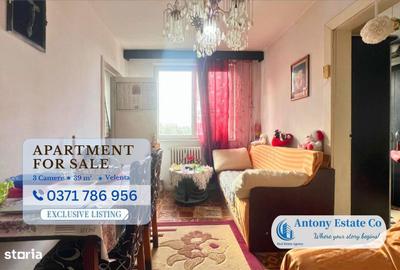 Apartament cu 3 camere nedecomandat în Centura