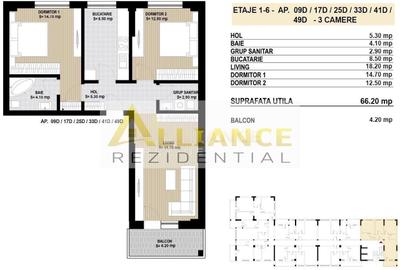 Apartament cu 3 camere decomandat în Metalurgiei