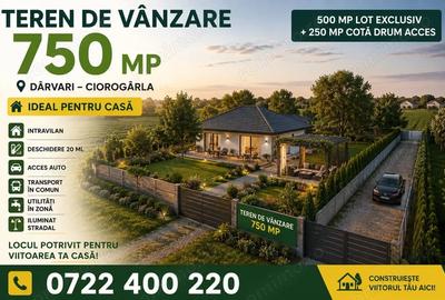 Teren de 750 mp, în Dârvari - 2