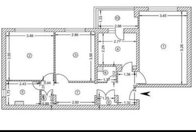 Apartament cu 3 camere decomandat, mobilat în 9 Mai - 1