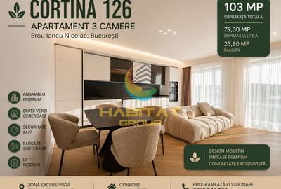 Apartament cu 3 camere decomandat, mobilat în Pipera