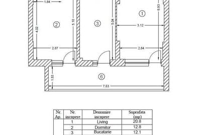 Apartament cu 2 camere decomandat în Central