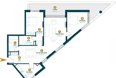 Apartament cu 3 camere semidecomandat în Între Lacuri