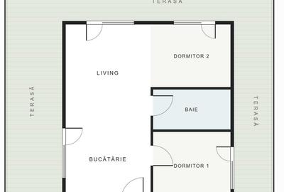 Apartament cu 3 camere decomandat în Florești