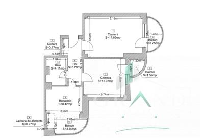 Apartament cu 2 camere decomandat în Mărăști
