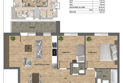 Apartament cu 3 camere în Florești - 15