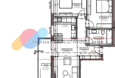 Apartament cu 3 camere semidecomandat în Chinteni - 11