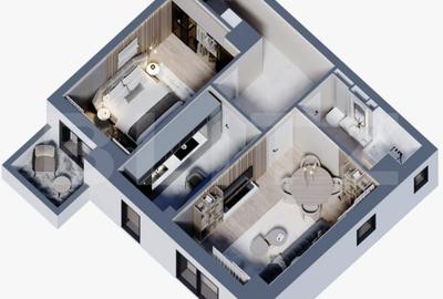 Apartament cu 2 camere decomandat în Frumoasa