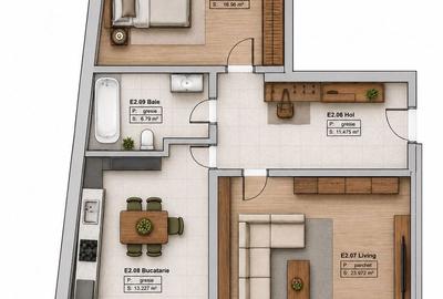 Apartament cu 2 camere în Tomis Plus - 1