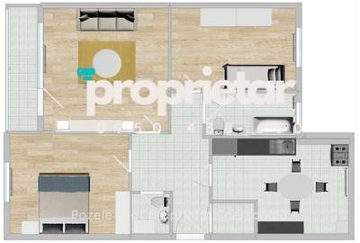 Apartament cu 3 camere decomandat în Costin Georgian