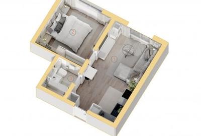 Apartament cu 2 camere nedecomandat în Sud - 11