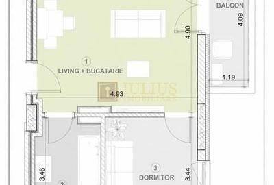 Apartament cu 2 camere decomandat, mobilat în Torontalului - 13