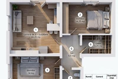 Apartament cu 3 camere decomandat în Central - 1