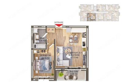 Apartament cu 2 camere decomandat în Central