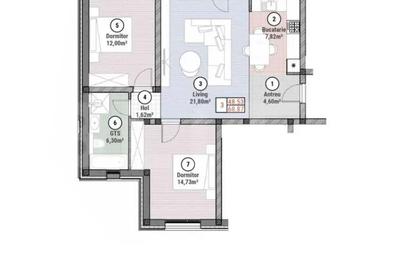 Apartament cu 3 camere semidecomandat în Moșnița Nouă - 1