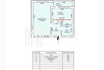 Apartament cu 2 camere în Exterior Sud - 8