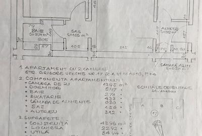 Apartament cu 2 camere semidecomandat în Central