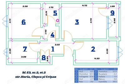 Apartament cu 3 camere decomandat în Ultracentral - 2