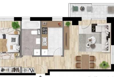 Apartament cu 2 camere decomandat, mobilat în Între Lacuri - 7