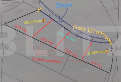 Teren Construcții intravilan de 2700 mp, în Exterior Nord