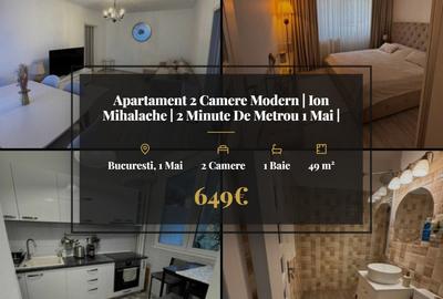 Apartament cu 2 camere, mobilat în 1 Mai