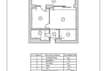 Apartament cu 2 camere în Bucureștii Noi