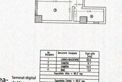 Apartament cu 3 camere semidecomandat în Central - 1