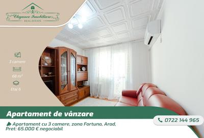Apartament cu 3 camere semidecomandat, mobilat în Fortuna