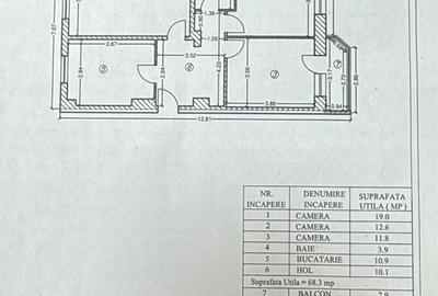 Apartament cu 3 camere decomandat în Cantacuzino