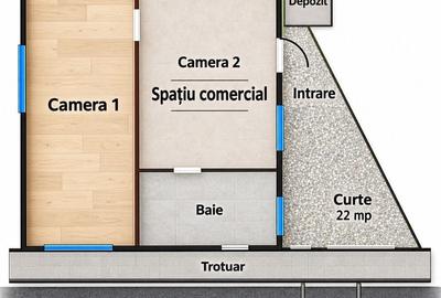 Casă cu 2 camere în Mărăști