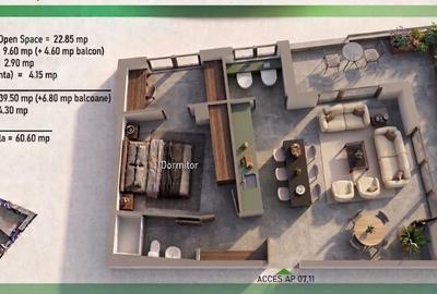 Apartament cu 2 camere decomandat în Central