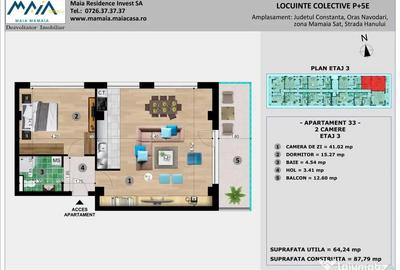 Apartament cu 2 camere decomandat în Năvodari - 2