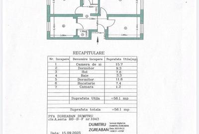 Apartament cu 3 camere decomandat în Ceair